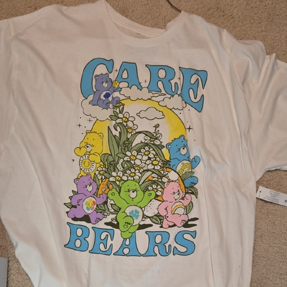 Care Bears White Short Sleeve Tee with Vintage Graphic